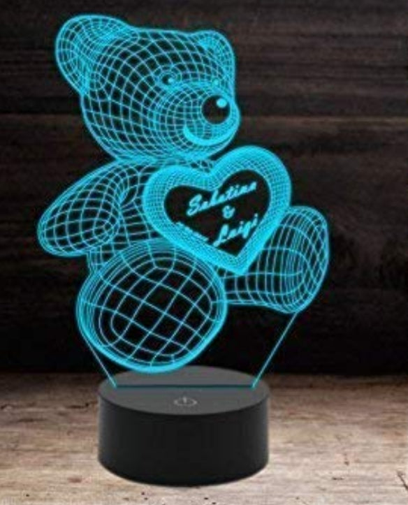 Lampada 3D in plexiglass personalizzata