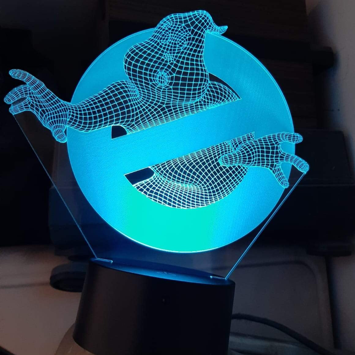 Lampada personalizzata inplexiglass e led Ghostbusters