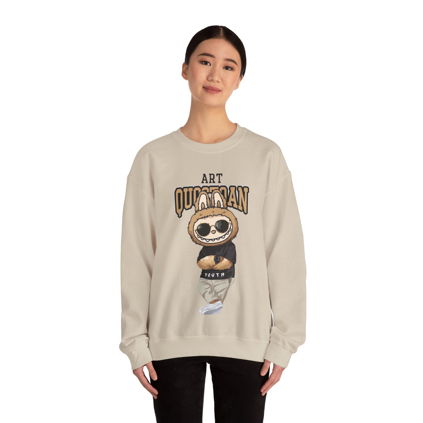 Felpa Unisex Labubu Art Quotidian – Streetwear Casual Heavy Blend.