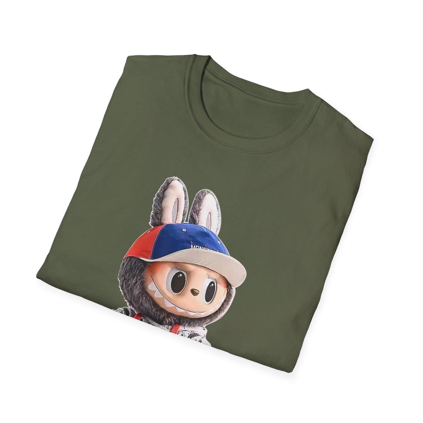 T-Shirt Unisex Labubu Softstyle Arancione – Design Streetwear con Skateboard.