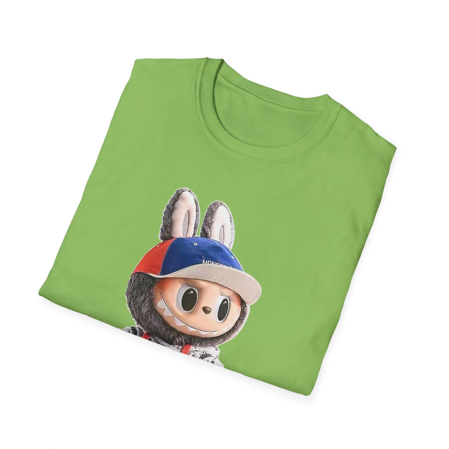 T-Shirt Unisex Labubu Softstyle Arancione – Design Streetwear con Skateboard.