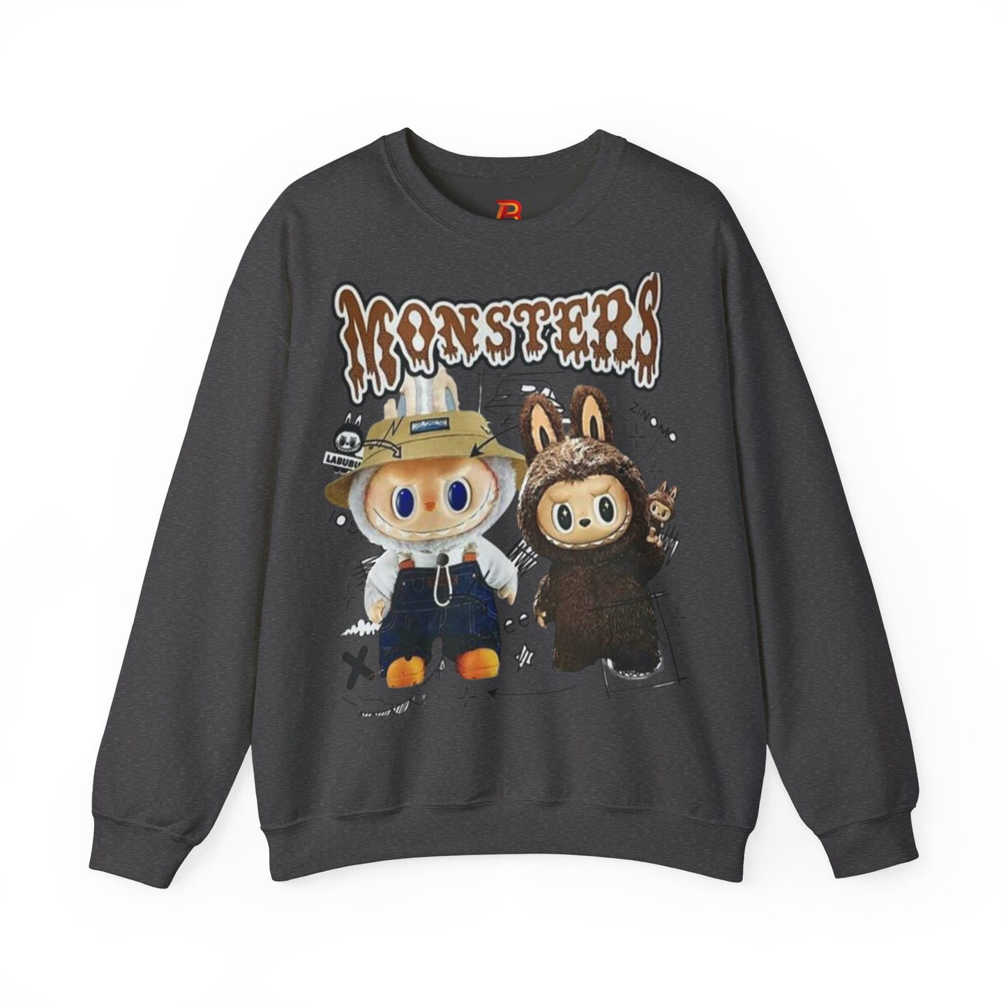 Felpa Unisex Labubu Monsters – Sweatshirt Streetwear Casual Heavy Blend.