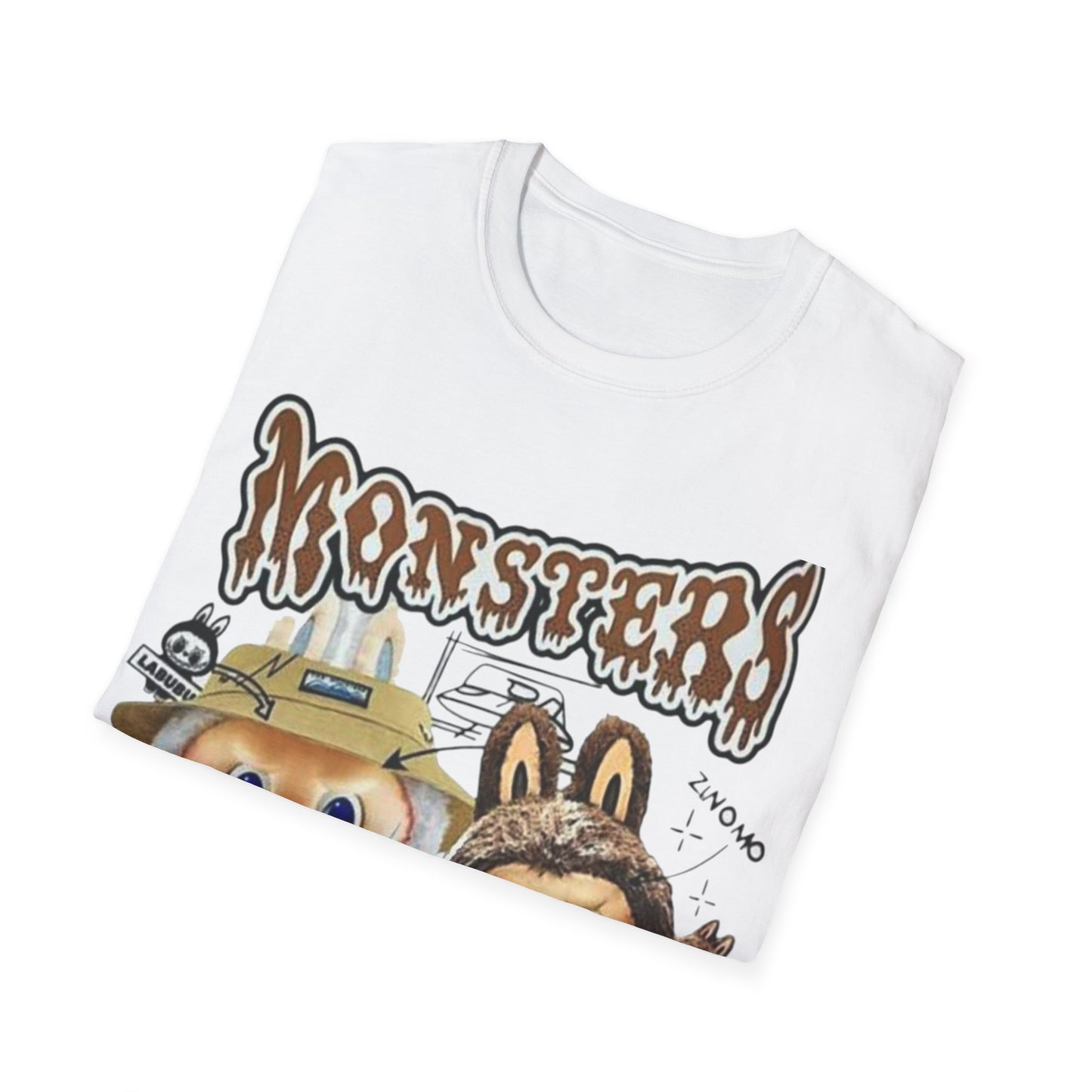 T-Shirt Unisex Labubu Softstyle – Design Monsters Kawaii con Coppia Iconica.
