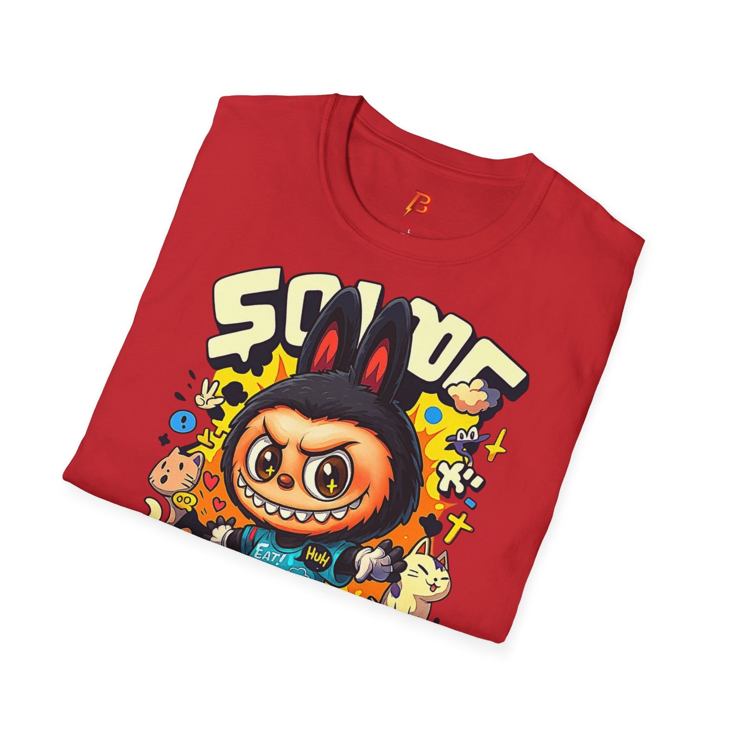 T-Shirt Unisex Labubu Softstyle  – Design Kawaii Streetwear con Skateboard.