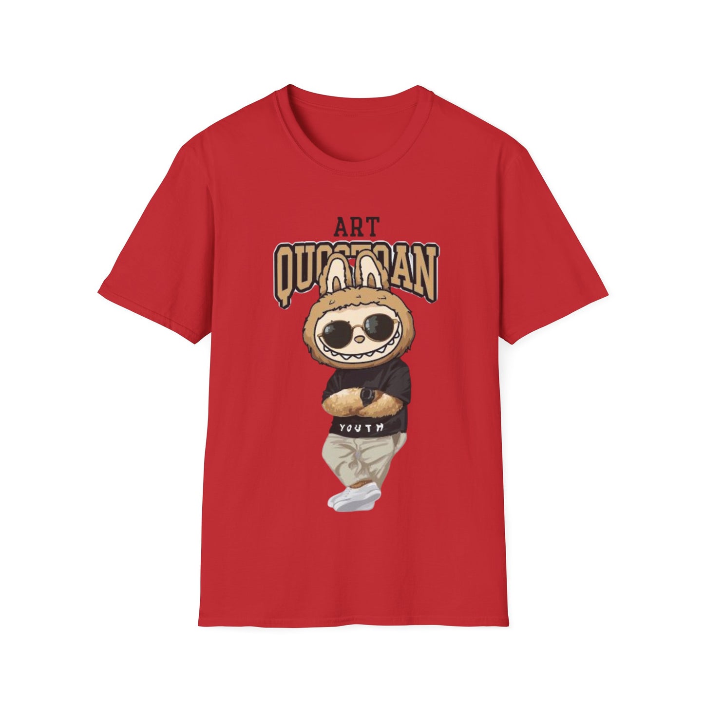 T-Shirt Unisex Labubu Softstyle – Design Urban Kawaii con Occhiali da Sole.