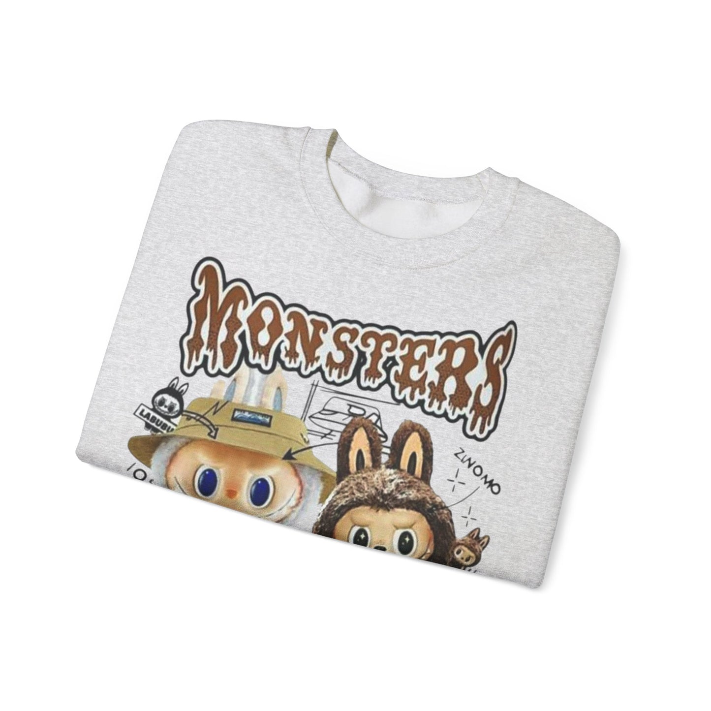 Felpa Unisex Labubu Monsters – Sweatshirt Streetwear Casual Heavy Blend.