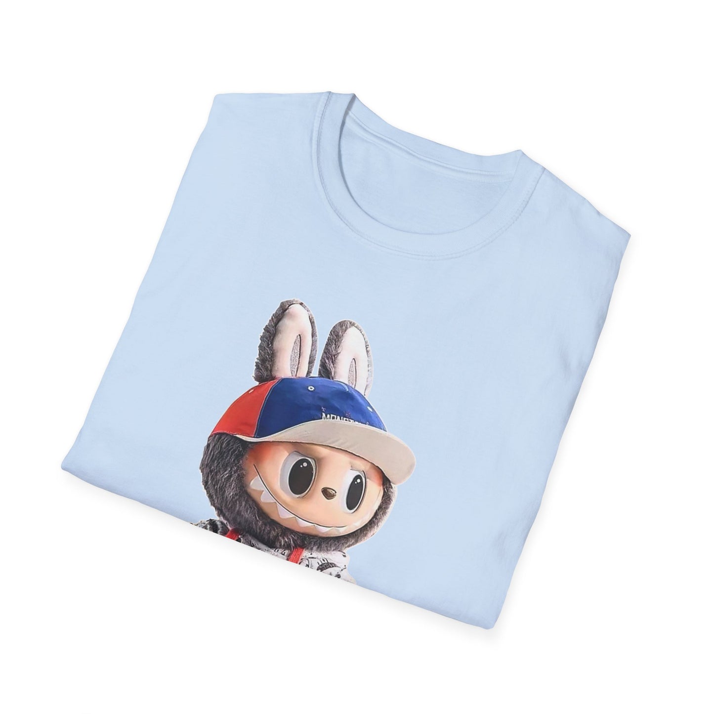 T-Shirt Unisex Labubu Softstyle Arancione – Design Streetwear con Skateboard.