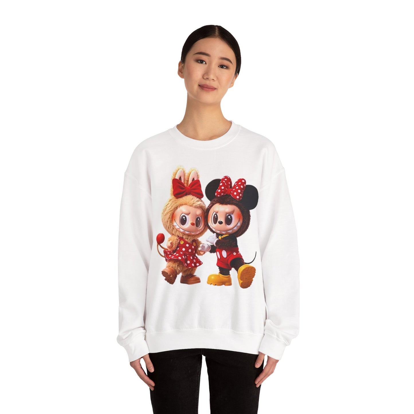 Felpa Unisex Labubu Cartoon – Sweatshirt Streetwear Rossa, Moda Urban e Comfort.