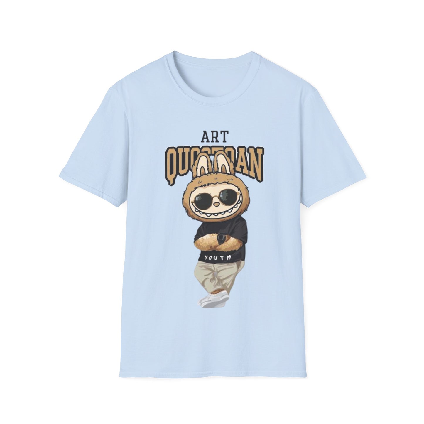 T-Shirt Unisex Labubu Softstyle – Design Urban Kawaii con Occhiali da Sole.