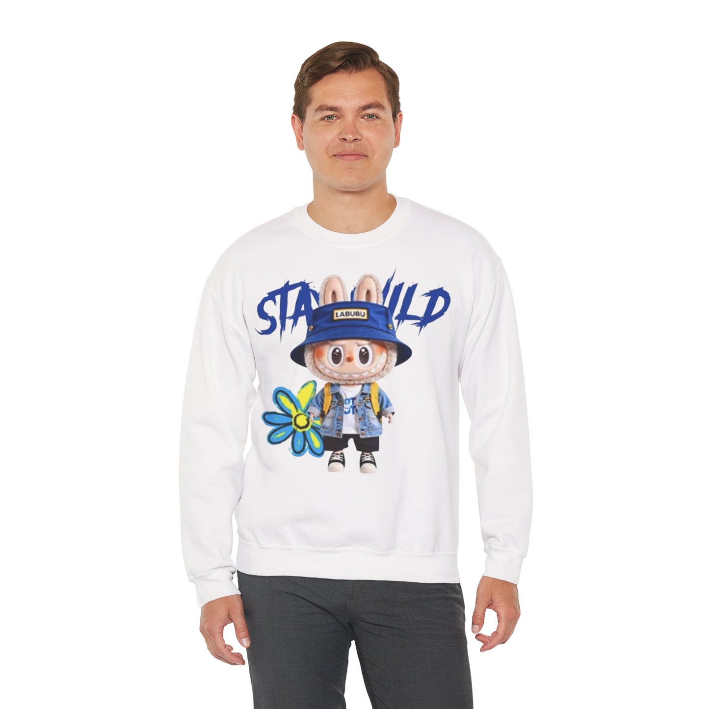 Felpa Unisex Labubu Stay Wild – Streetwear Casual con Design Cartoon.