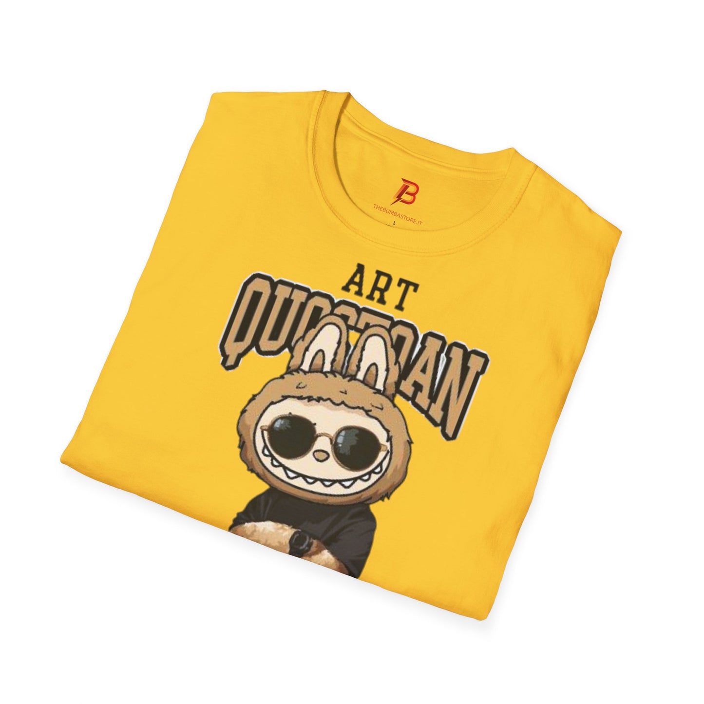 T-Shirt Unisex Labubu Softstyle – Design Urban Kawaii con Occhiali da Sole.