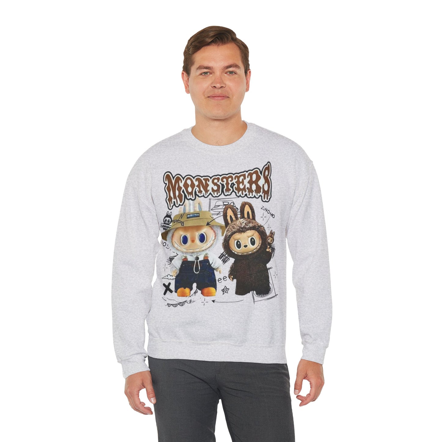 Felpa Unisex Labubu Monsters – Sweatshirt Streetwear Casual Heavy Blend.