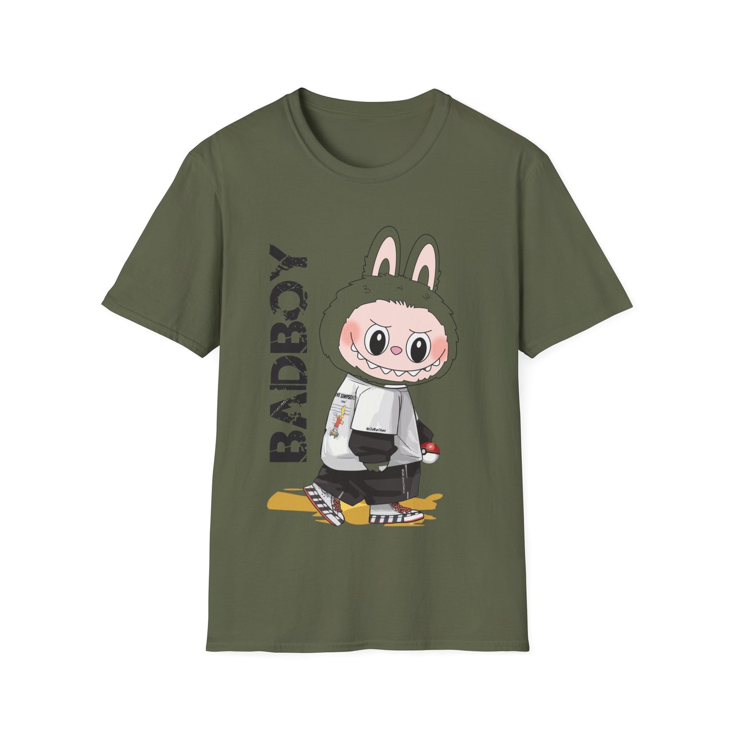 T-Shirt Unisex Labubu Softstyle – Design Streetwear Kawaii “Bad Boy”.
