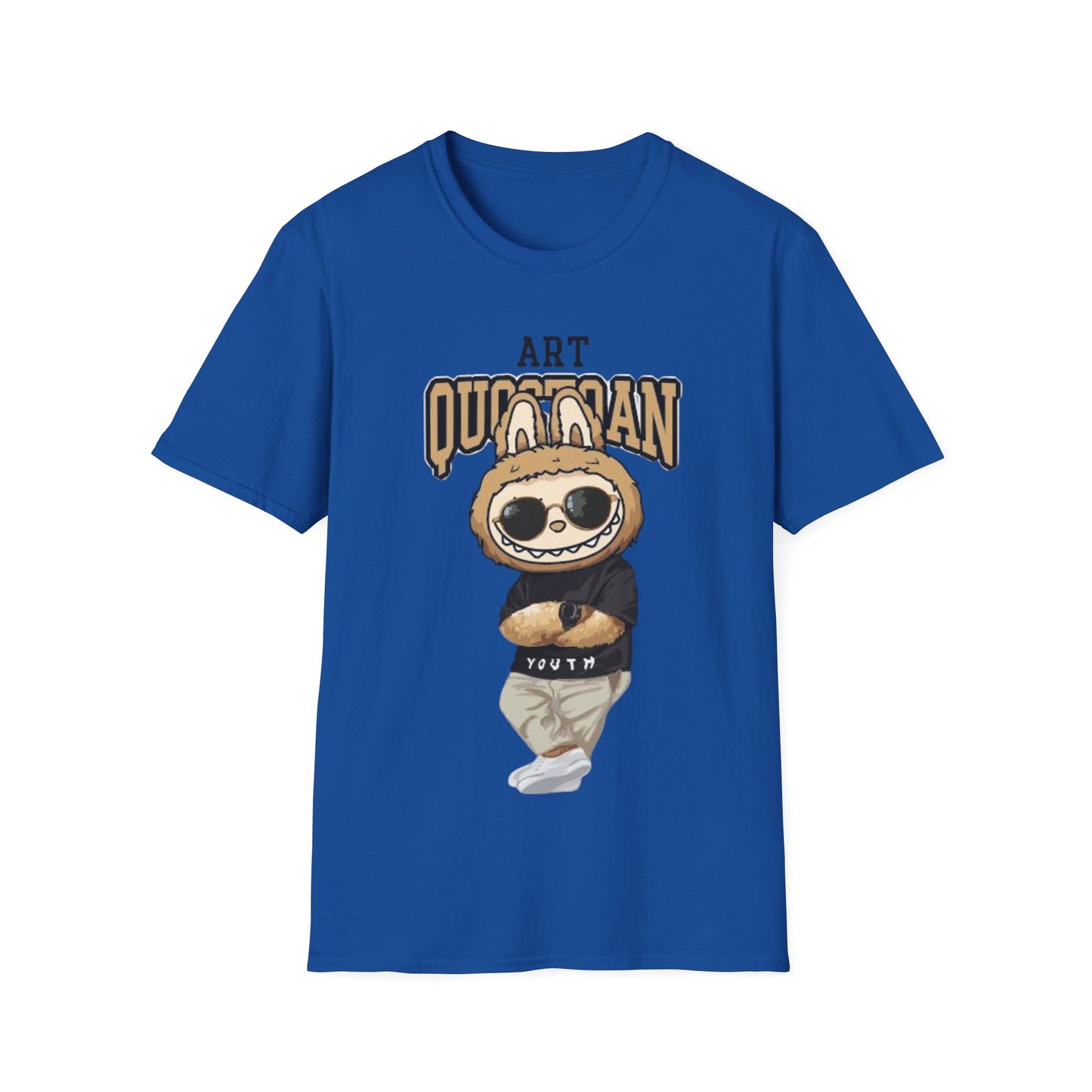 T-Shirt Unisex Labubu Softstyle – Design Urban Kawaii con Occhiali da Sole.