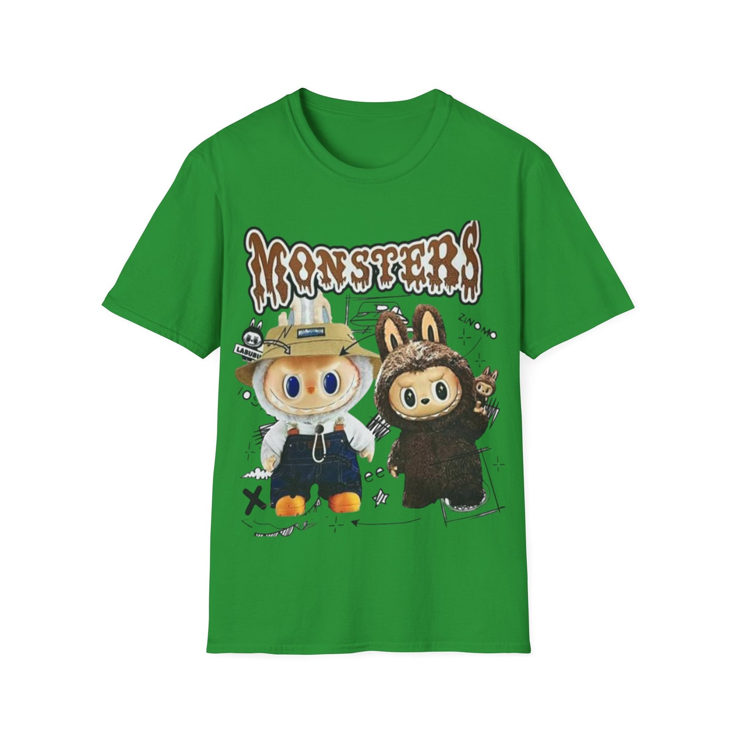 T-Shirt Unisex Labubu Softstyle – Design Monsters Kawaii con Coppia Iconica.