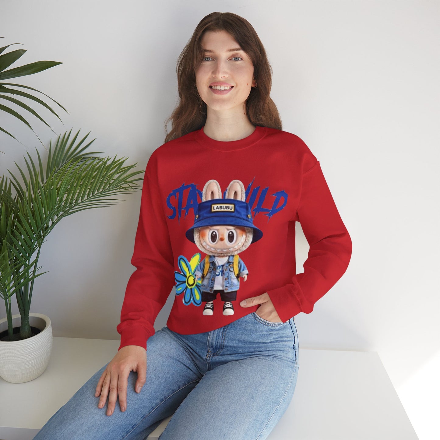 Felpa Unisex Labubu Stay Wild – Streetwear Casual con Design Cartoon.