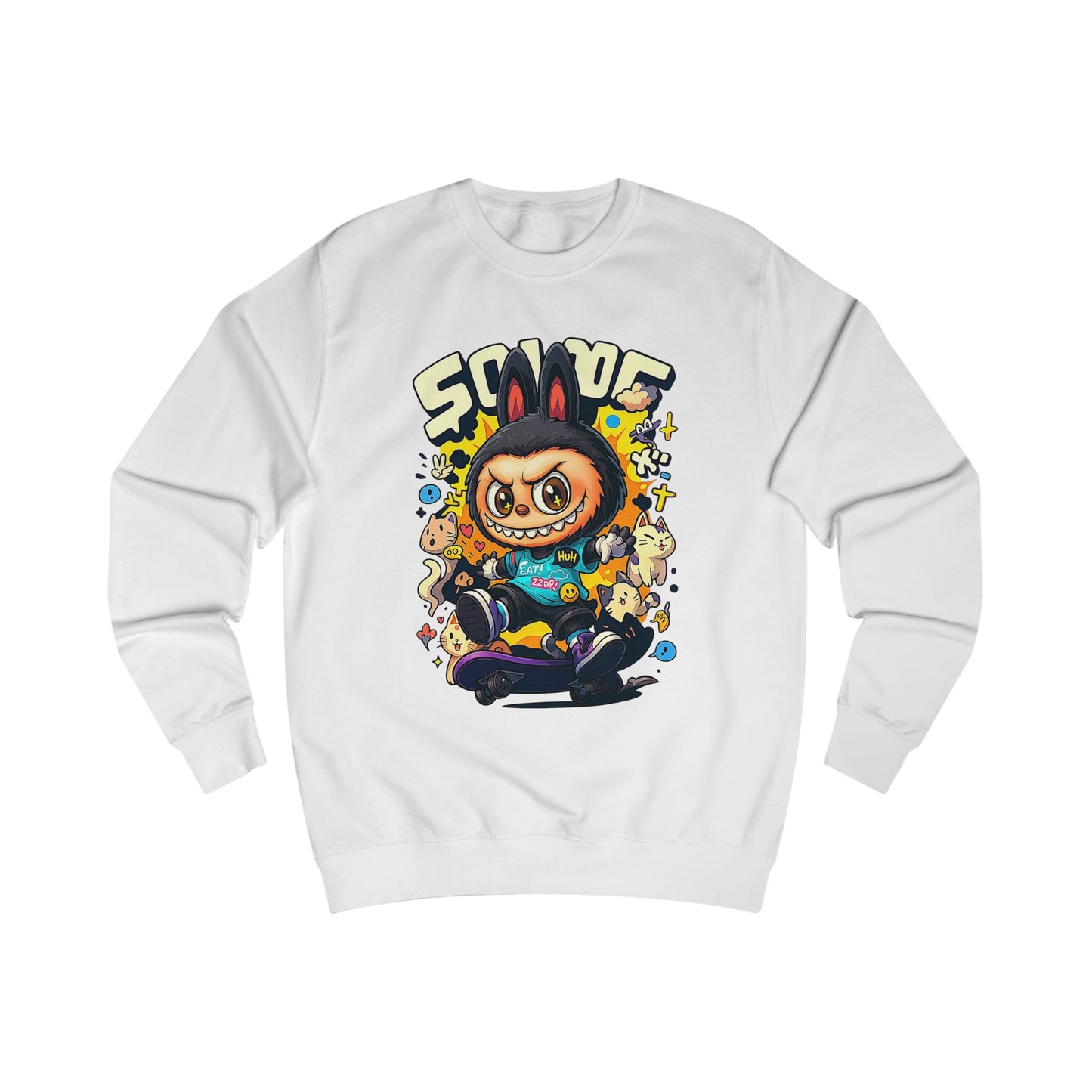 Felpa Unisex Labubu Skateboard – Streetwear Casual, Moda Urban e Comfort.