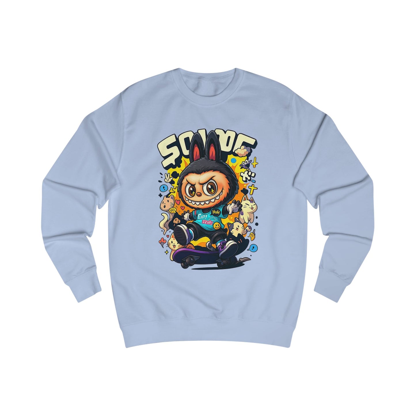 Felpa Unisex Labubu Skateboard – Streetwear Casual, Moda Urban e Comfort.