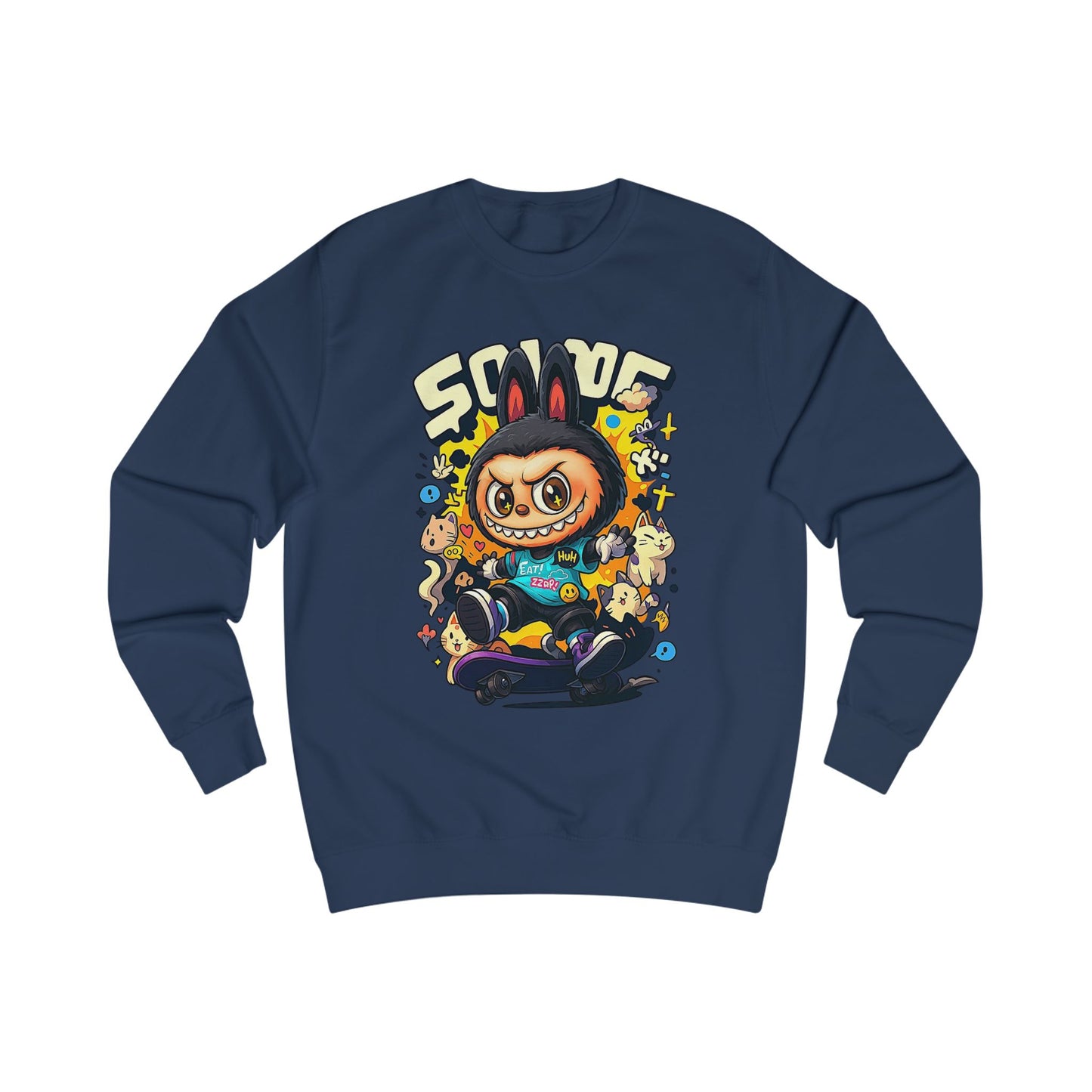 Felpa Unisex Labubu Skateboard – Streetwear Casual, Moda Urban e Comfort.