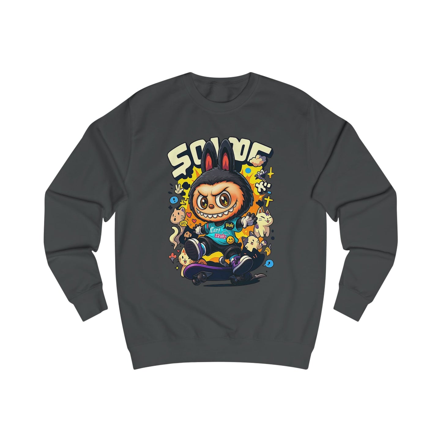 Felpa Unisex Labubu Skateboard – Streetwear Casual, Moda Urban e Comfort.