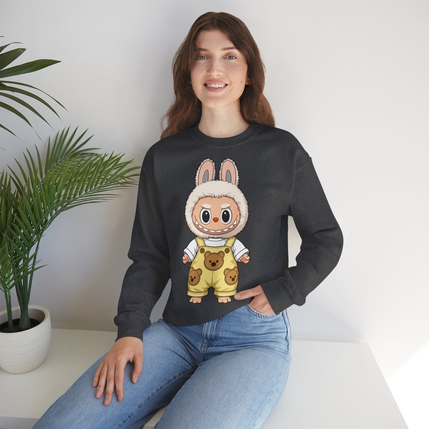 Felpa Unisex Labubu Teddy Overalls – Sweatshirt - Streetwear Heavy Blend™.