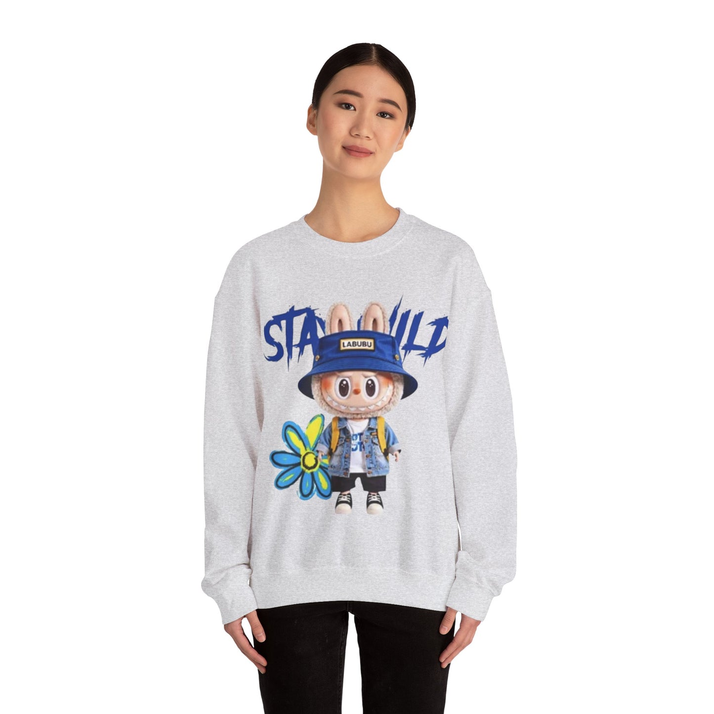 Felpa Unisex Labubu Stay Wild – Streetwear Casual con Design Cartoon.