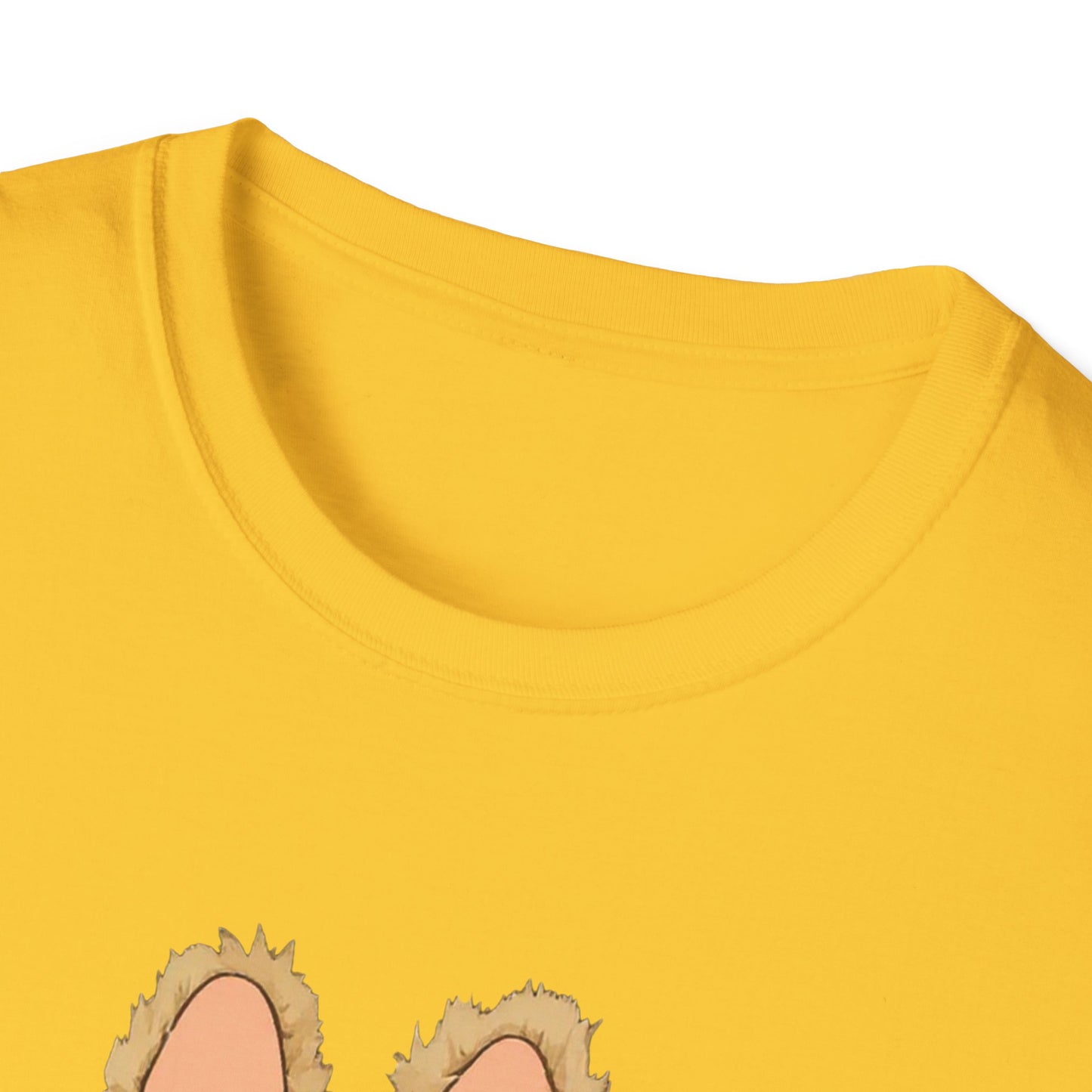 T-Shirt Unisex Labubu Softstyle – Design Kawaii con Camicia a Righe Azzurre.