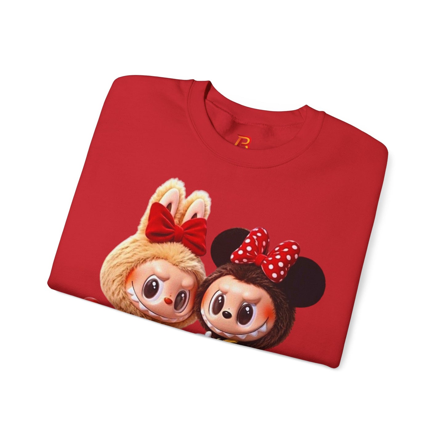 Felpa Unisex Labubu Cartoon – Sweatshirt Streetwear Rossa, Moda Urban e Comfort.