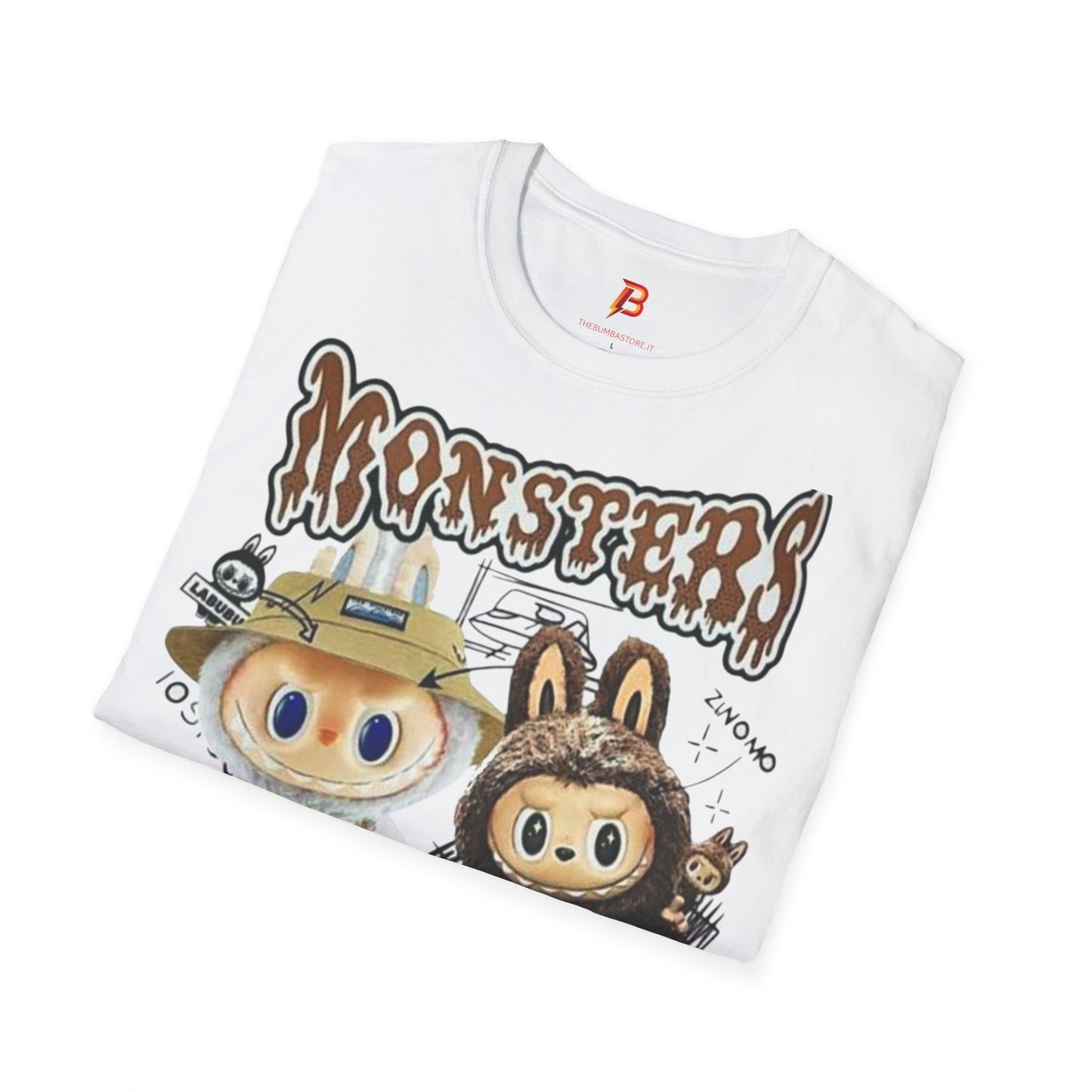 T-Shirt Unisex Labubu Softstyle – Design Monsters Kawaii con Coppia Iconica.