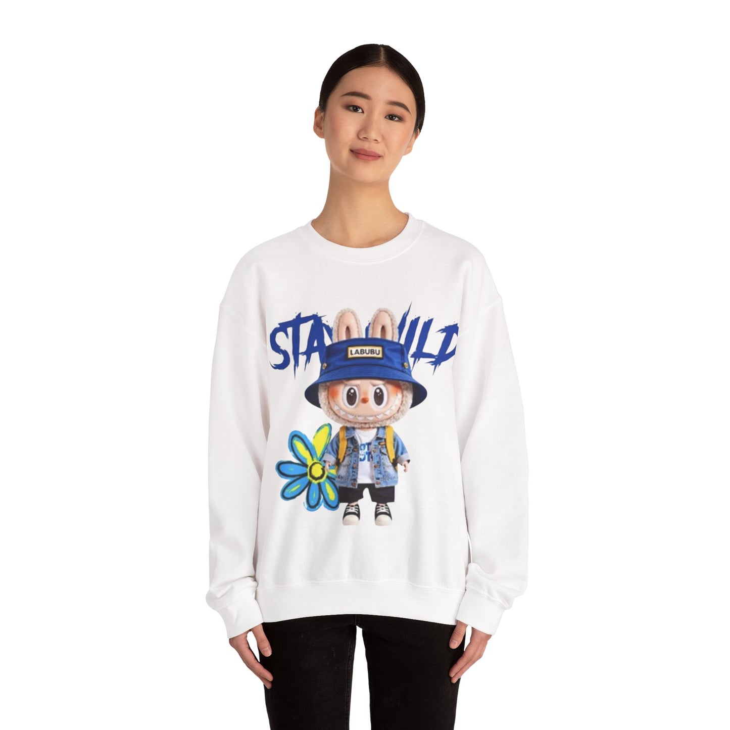 Felpa Unisex Labubu Stay Wild – Streetwear Casual con Design Cartoon.