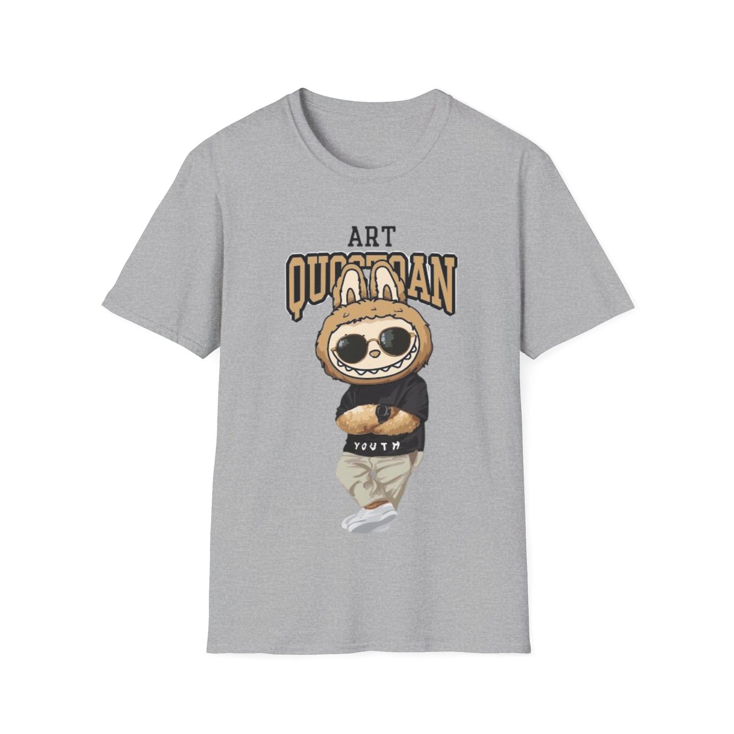 T-Shirt Unisex Labubu Softstyle – Design Urban Kawaii con Occhiali da Sole.