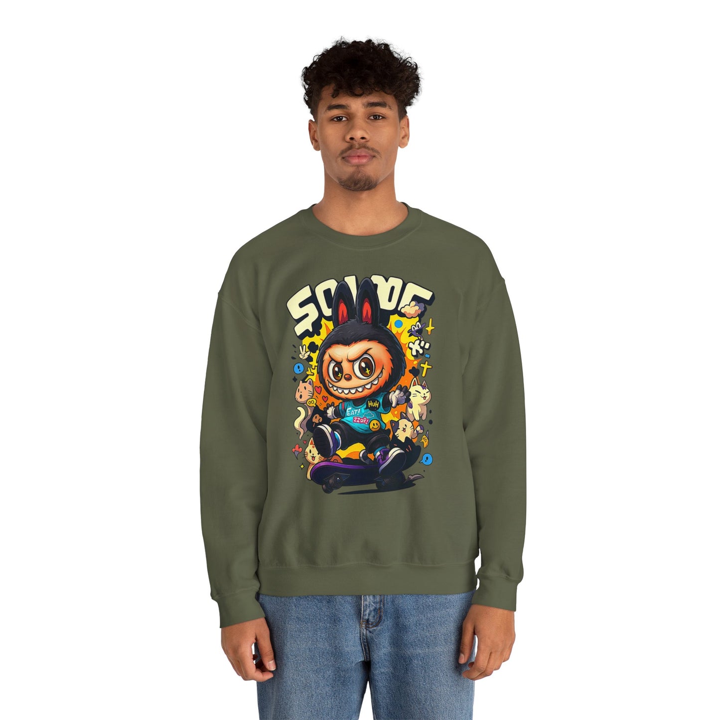 Felpa Unisex Labubu Skateboard – Streetwear Casual, Moda Urban e Comfort.