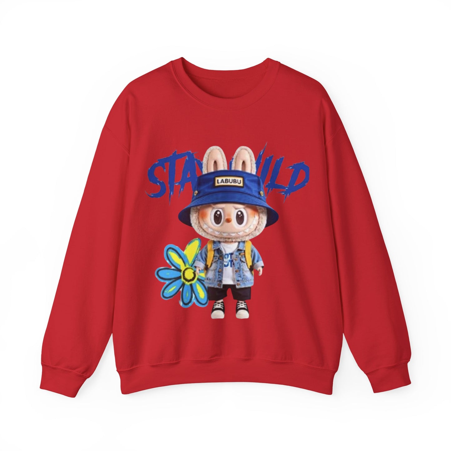 Felpa Unisex Labubu Stay Wild – Streetwear Casual con Design Cartoon.