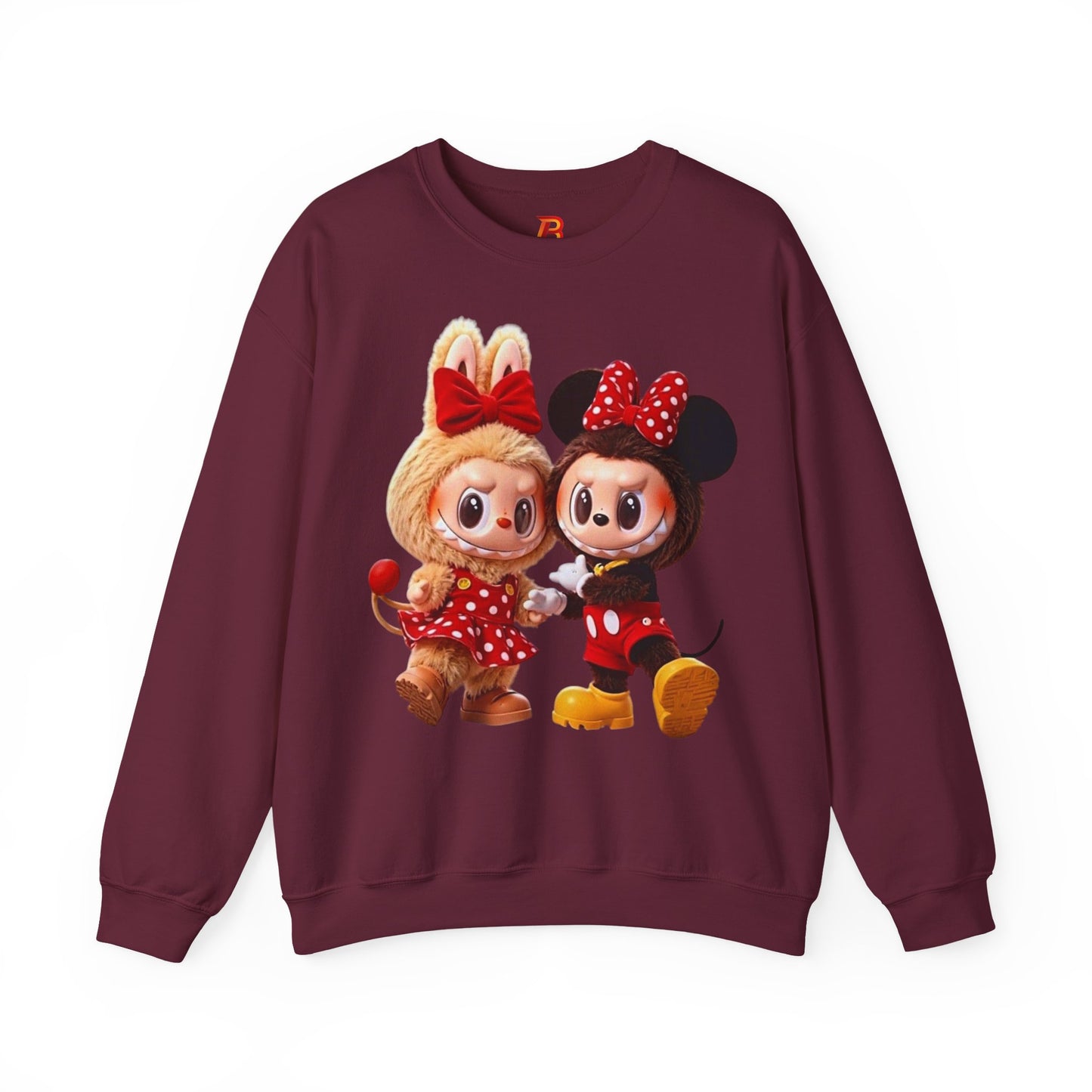 Felpa Unisex Labubu Cartoon – Sweatshirt Streetwear Rossa, Moda Urban e Comfort.