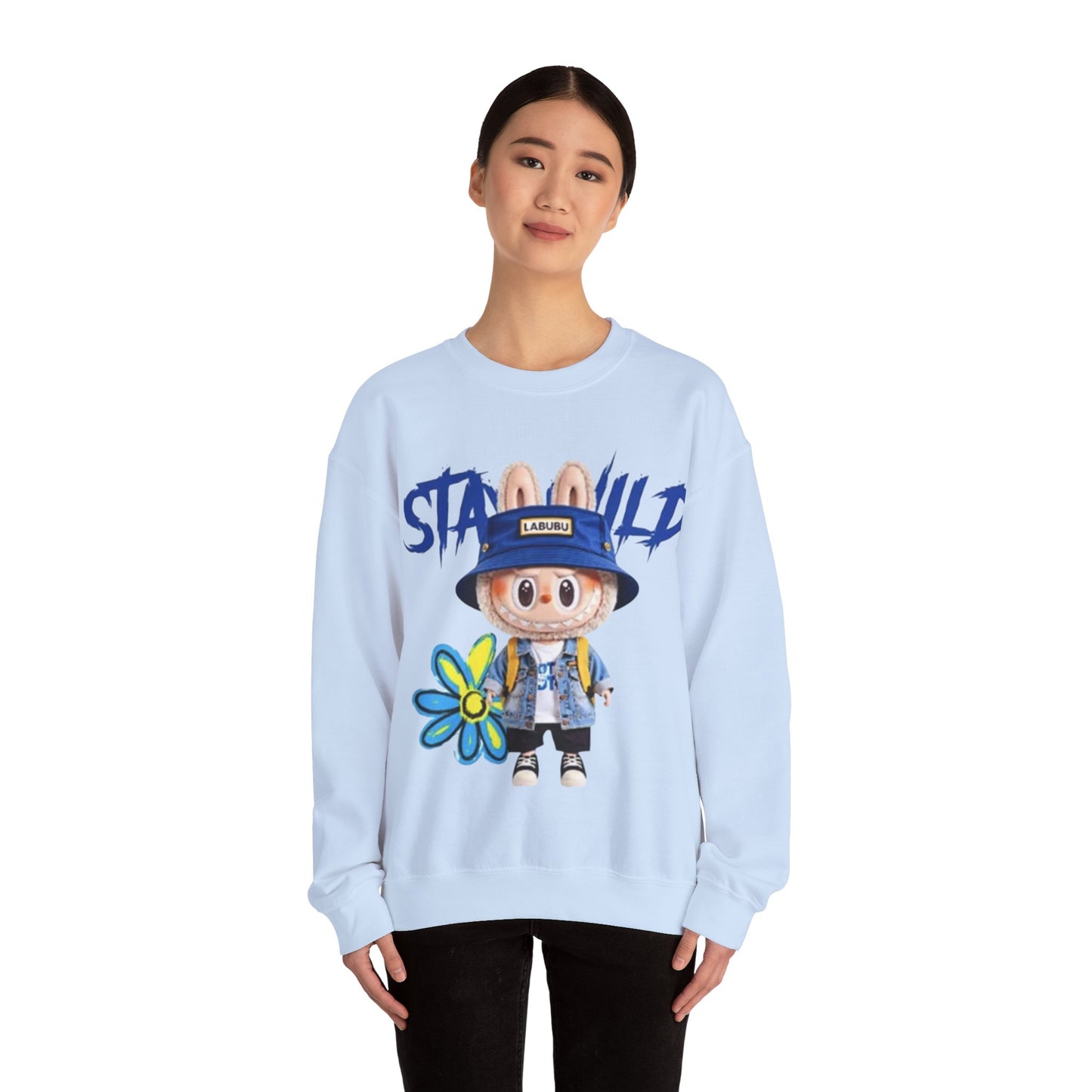 Felpa Unisex Labubu Stay Wild – Streetwear Casual con Design Cartoon.