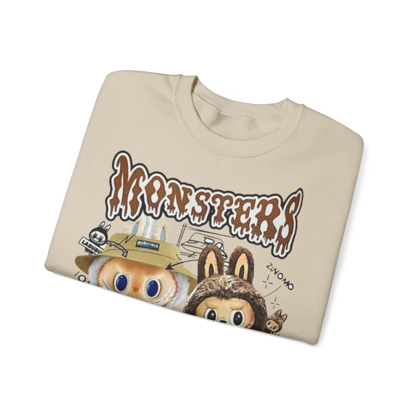 Felpa Unisex Labubu Monsters – Sweatshirt Streetwear Casual Heavy Blend.