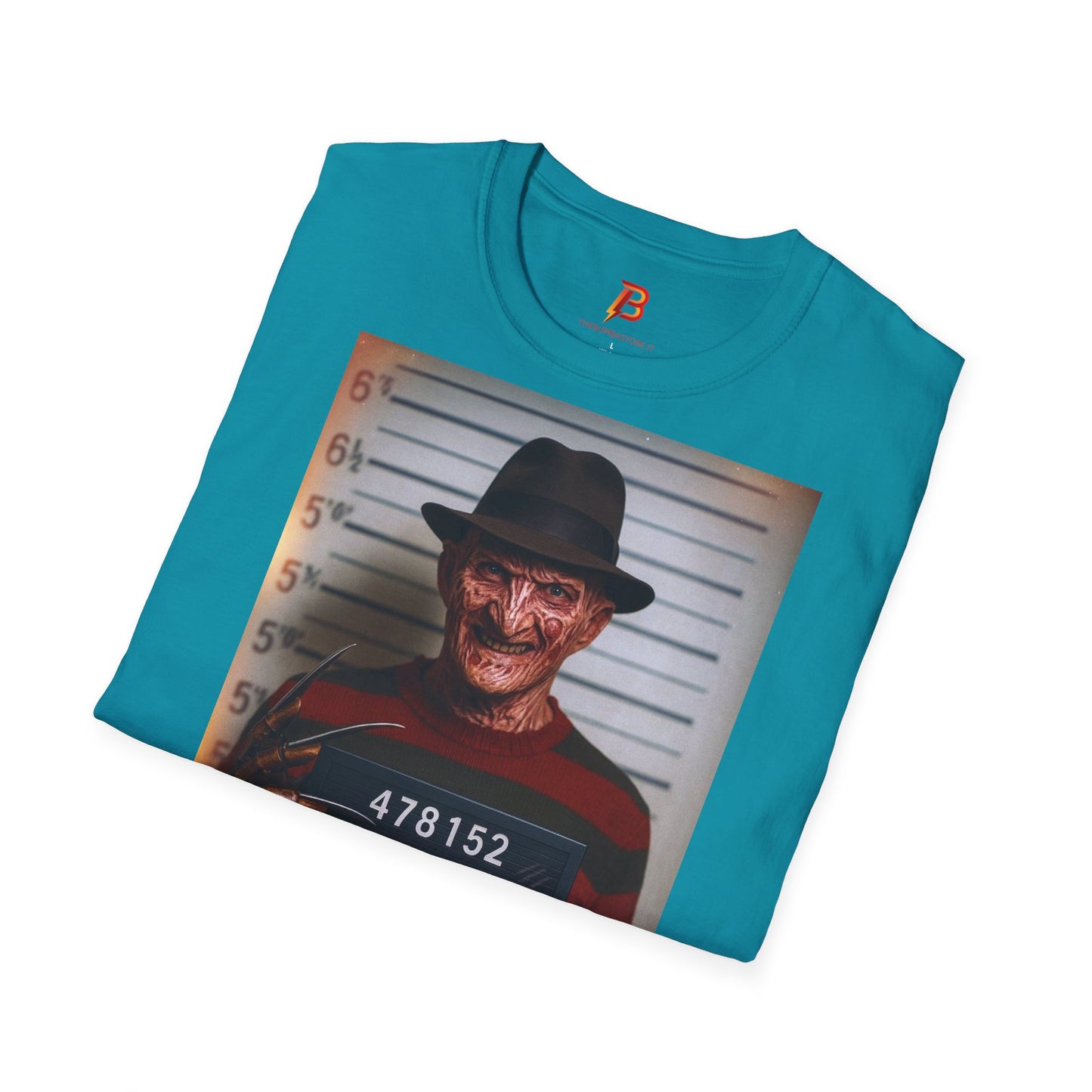 T-Shirt Unisex Freddy Krueger Mugshot – Maglietta Horror Nightmare | Cultura Pop & Halloween