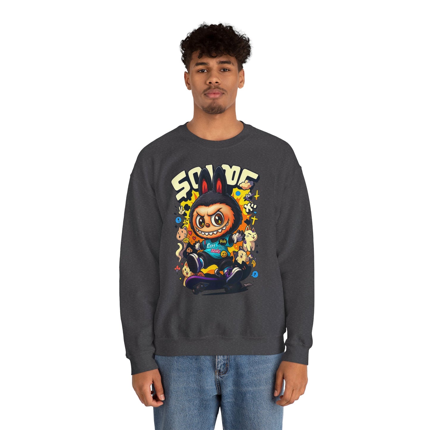 Felpa Unisex Labubu Skateboard – Streetwear Casual, Moda Urban e Comfort.
