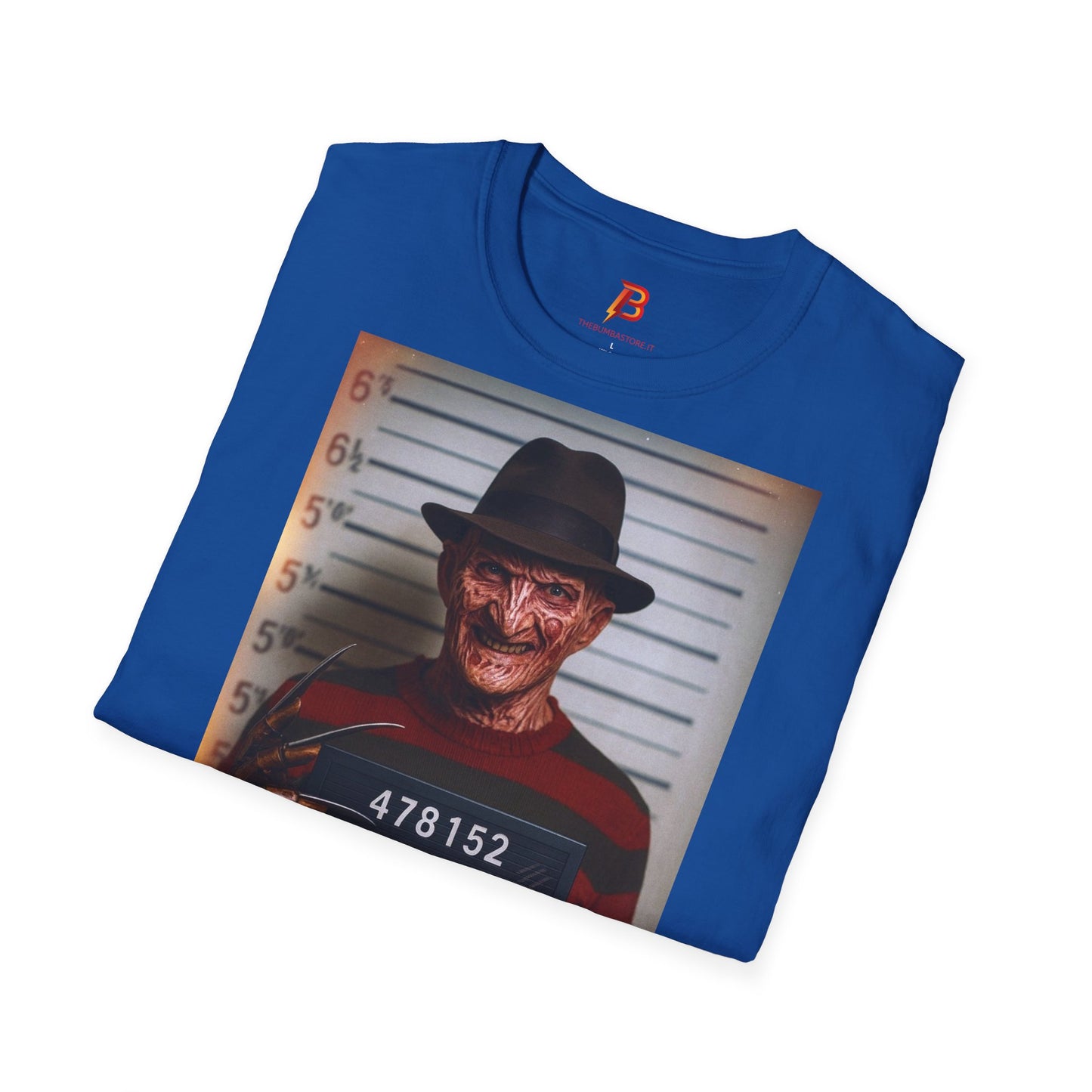 T-Shirt Unisex Freddy Krueger Mugshot – Maglietta Horror Nightmare | Cultura Pop & Halloween