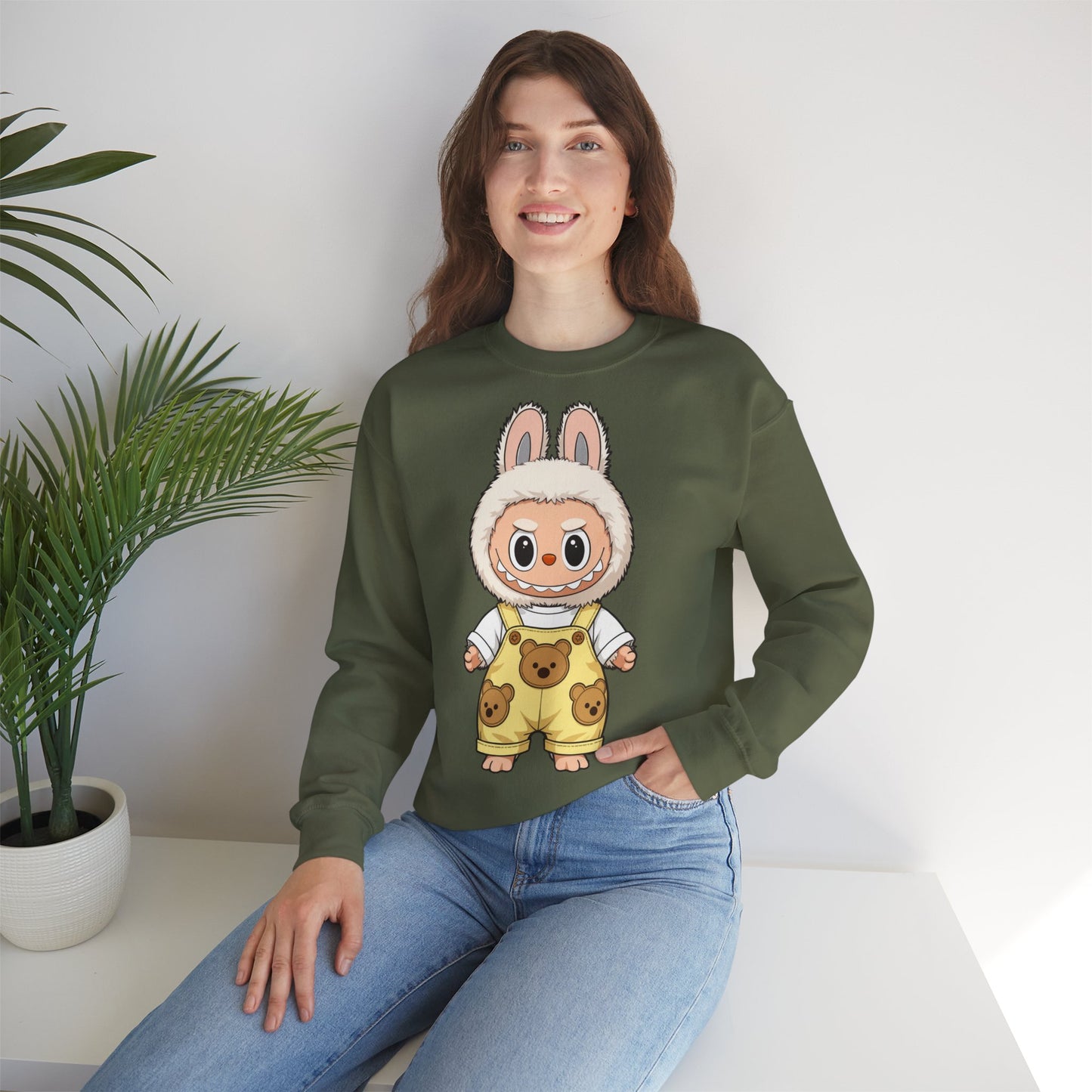 Felpa Unisex Labubu Teddy Overalls – Sweatshirt - Streetwear Heavy Blend™.