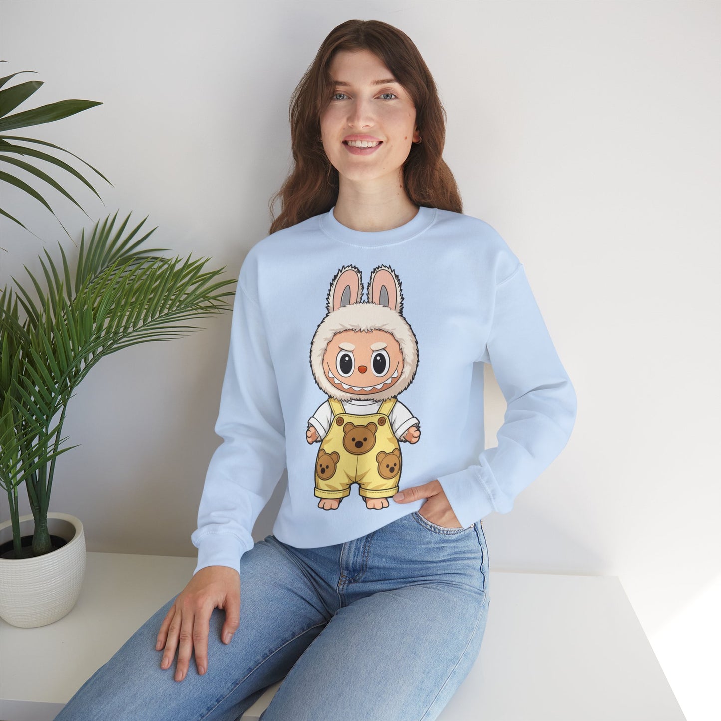 Felpa Unisex Labubu Teddy Overalls – Sweatshirt - Streetwear Heavy Blend™.