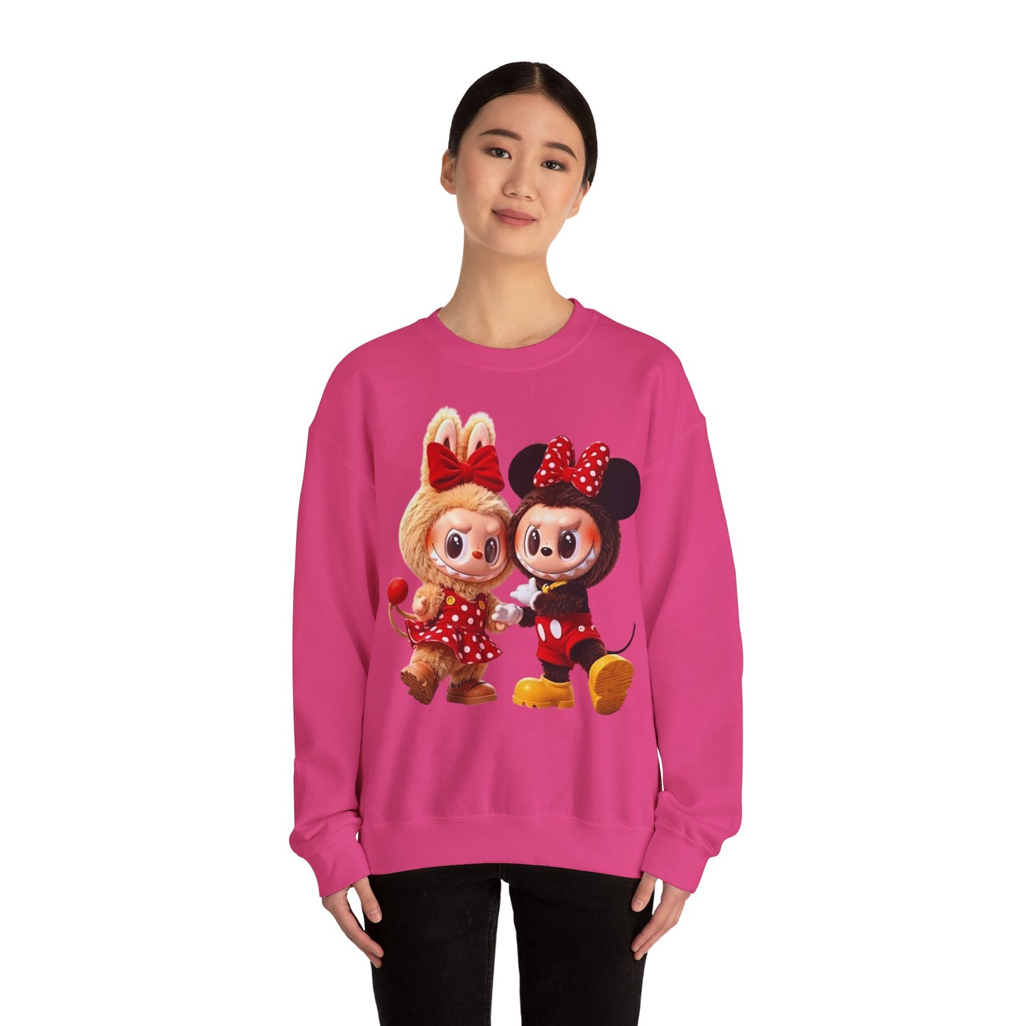 Felpa Unisex Labubu Cartoon – Sweatshirt Streetwear Rossa, Moda Urban e Comfort.