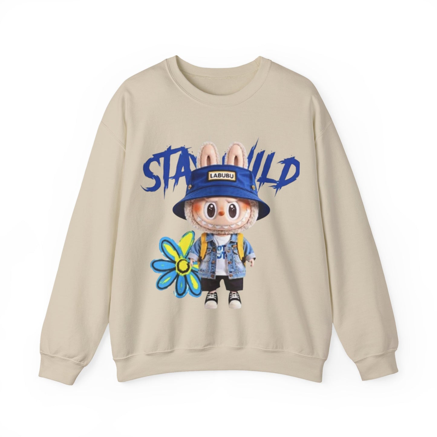 Felpa Unisex Labubu Stay Wild – Streetwear Casual con Design Cartoon.