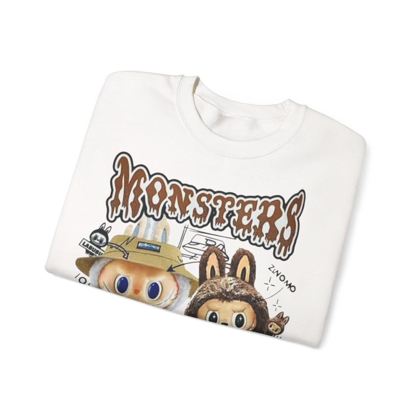 Felpa Unisex Labubu Monsters – Sweatshirt Streetwear Casual Heavy Blend.