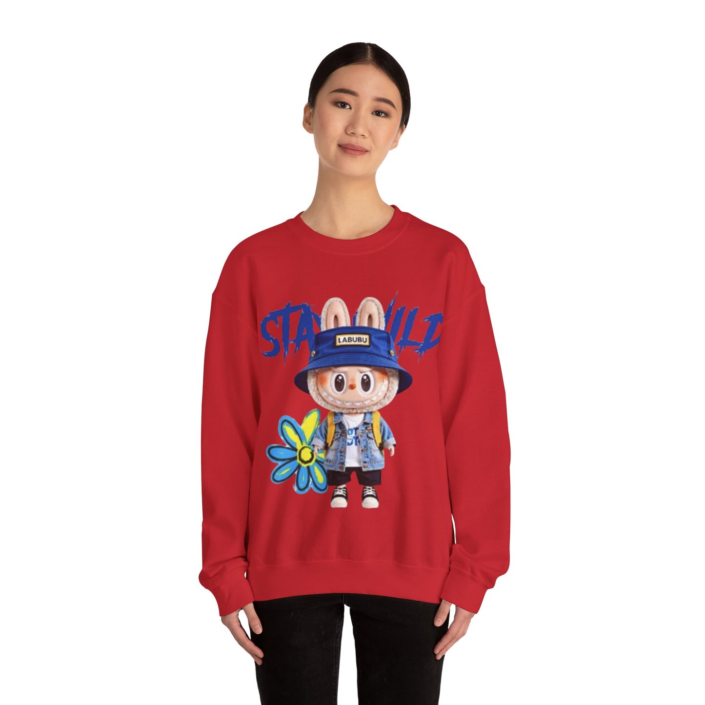 Felpa Unisex Labubu Stay Wild – Streetwear Casual con Design Cartoon.