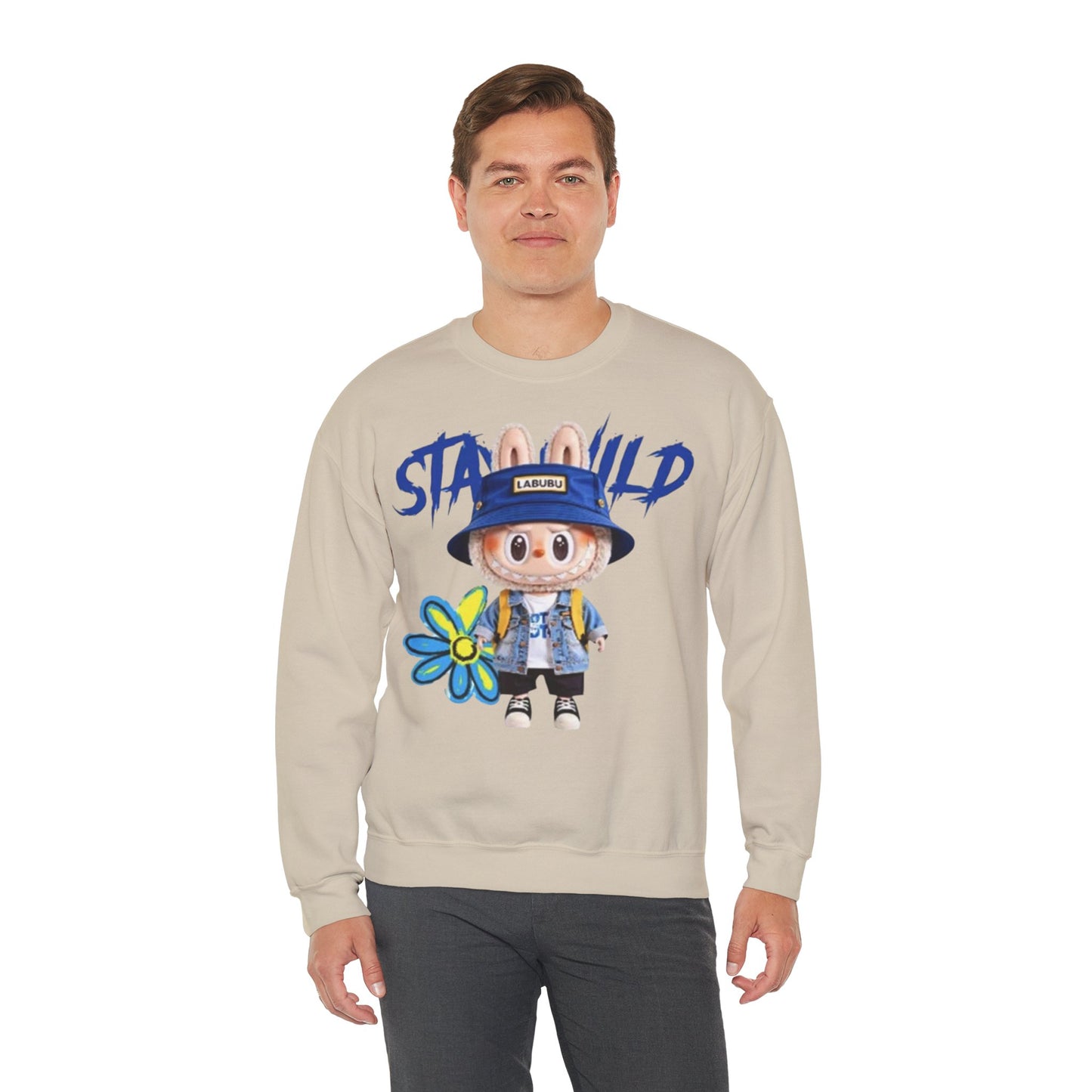 Felpa Unisex Labubu Stay Wild – Streetwear Casual con Design Cartoon.
