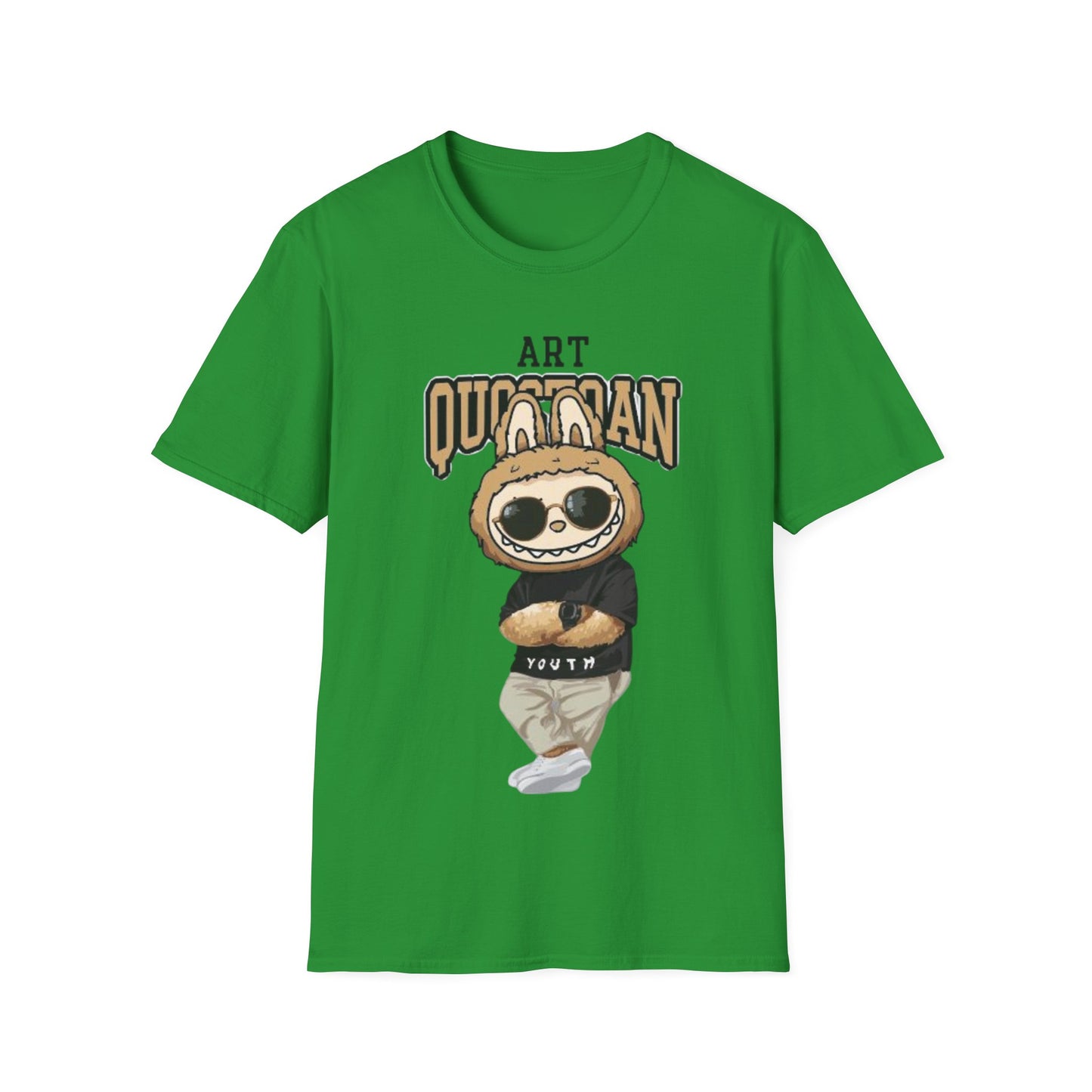T-Shirt Unisex Labubu Softstyle – Design Urban Kawaii con Occhiali da Sole.