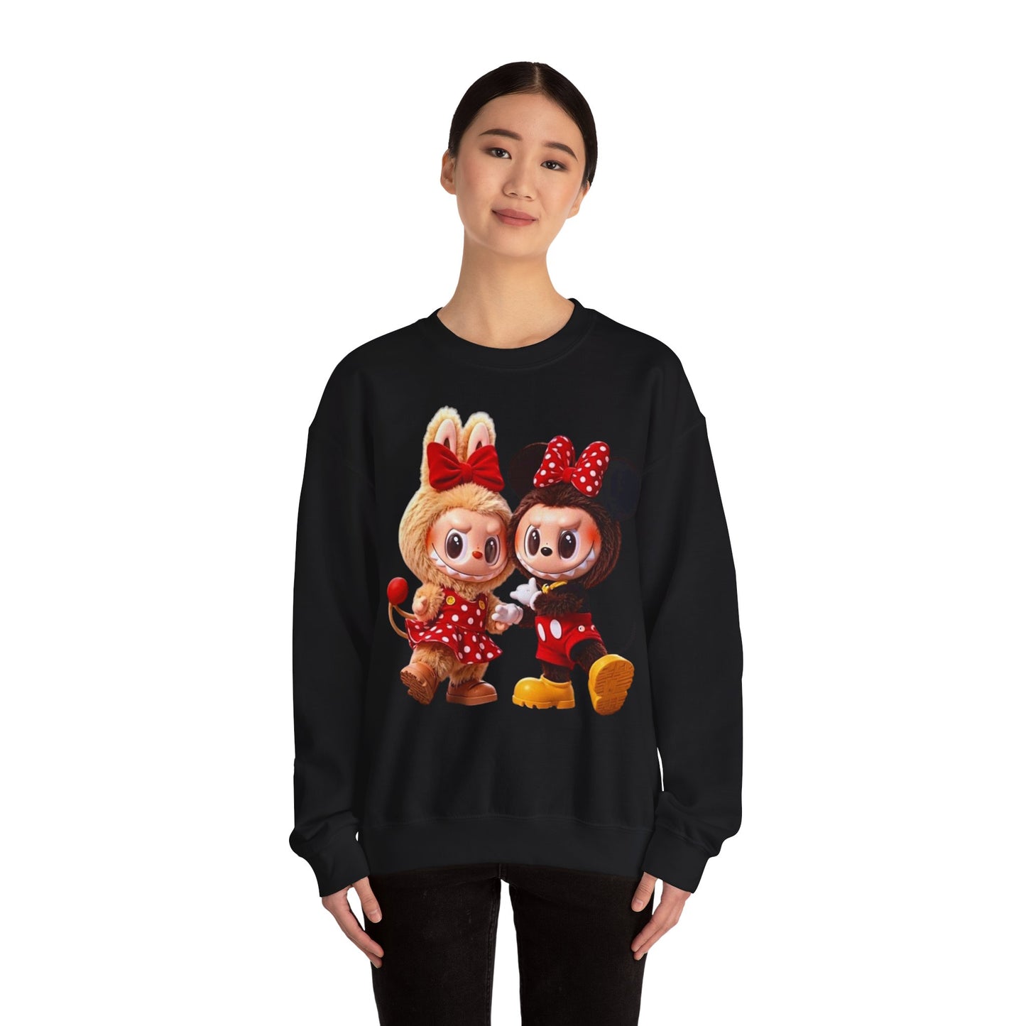 Felpa Unisex Labubu Cartoon – Sweatshirt Streetwear Rossa, Moda Urban e Comfort.