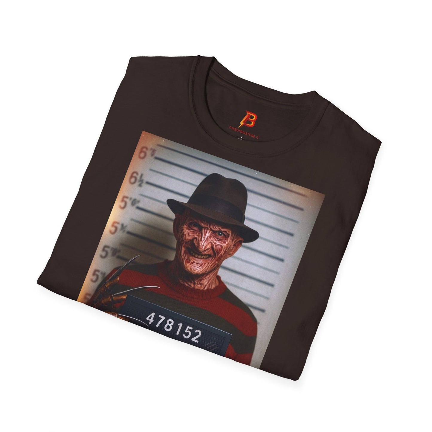 T-Shirt Unisex Freddy Krueger Mugshot – Maglietta Horror Nightmare | Cultura Pop & Halloween