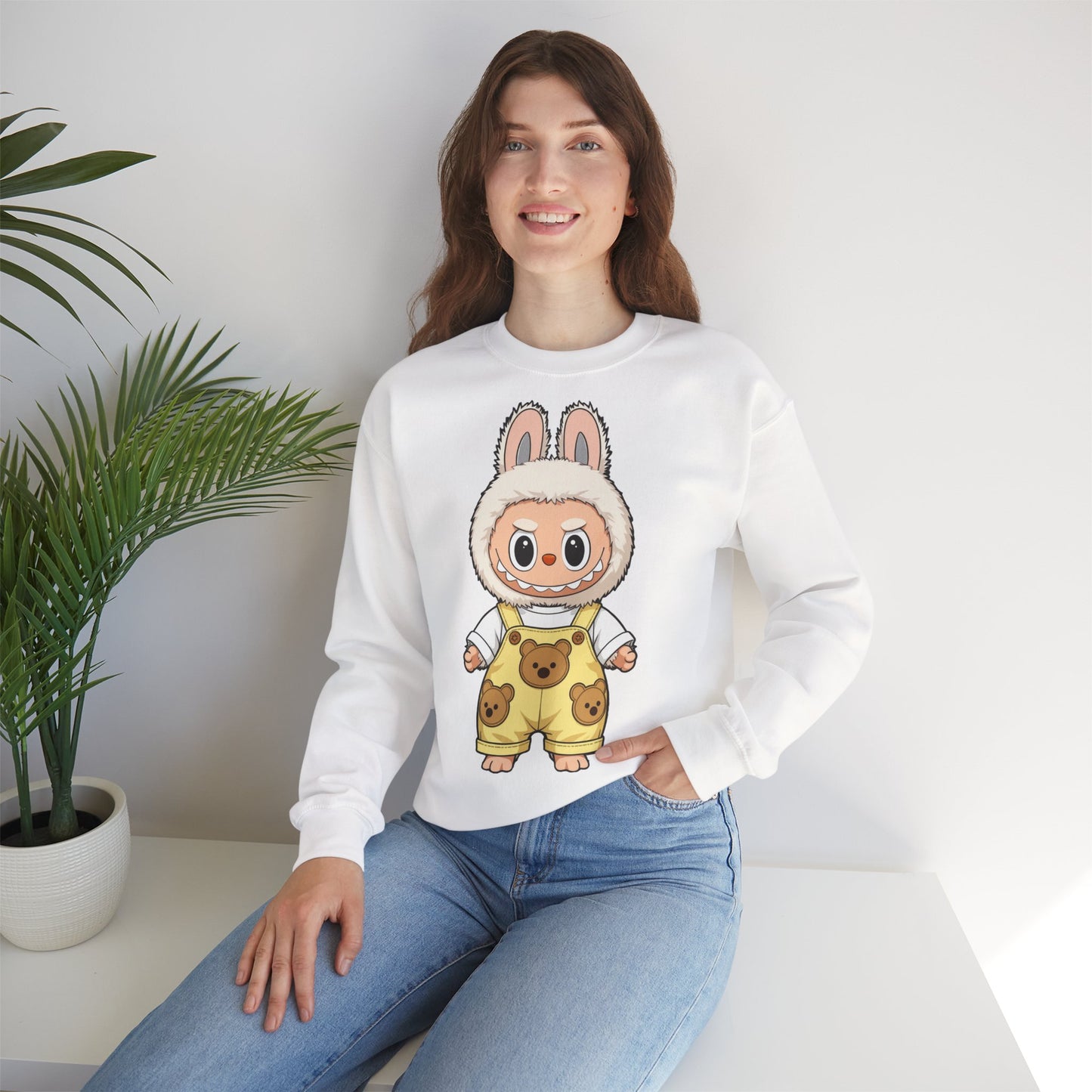 Felpa Unisex Labubu Teddy Overalls – Sweatshirt - Streetwear Heavy Blend™.